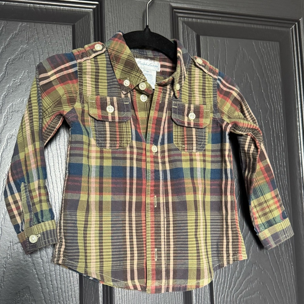 Ralph Lauren Plaid Long-Sleeve Button-Up Shirt for Kids - Multi-Color